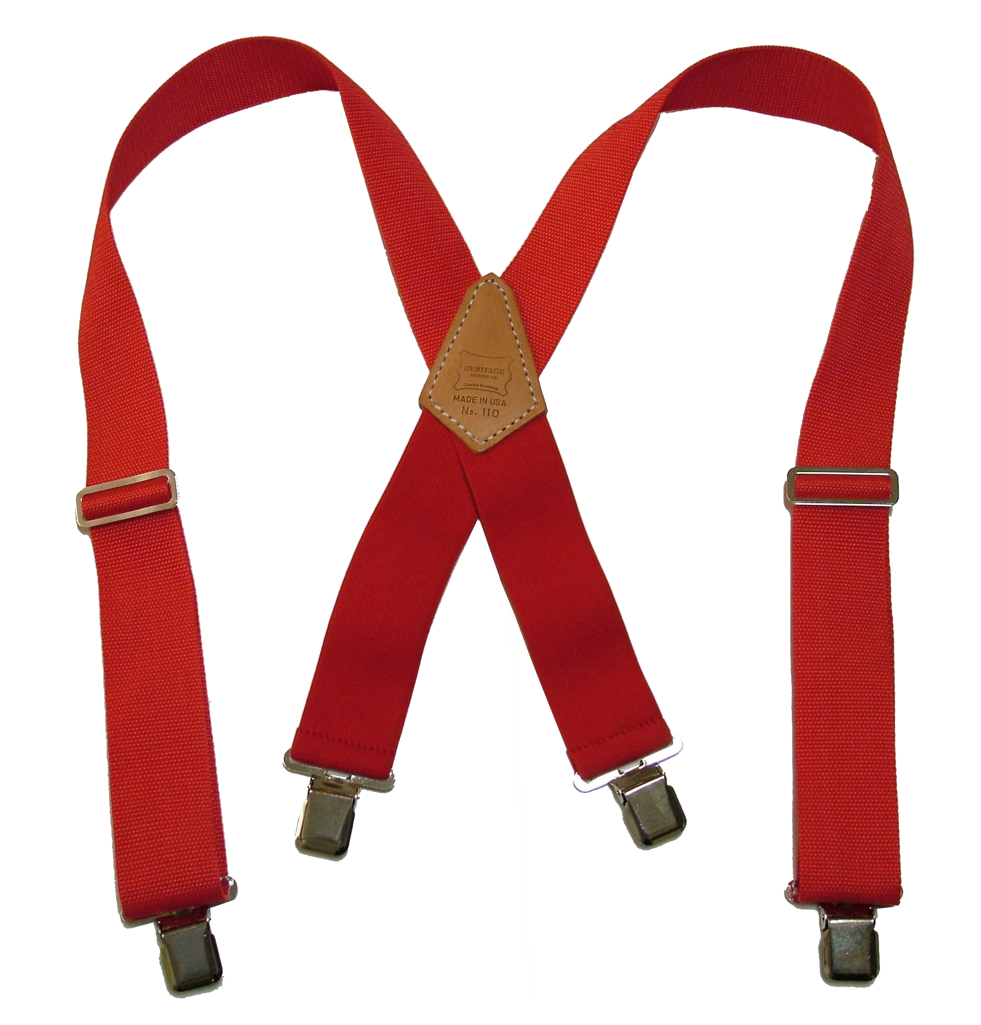 Extra Wide Heavy Duty Suspenders - Red