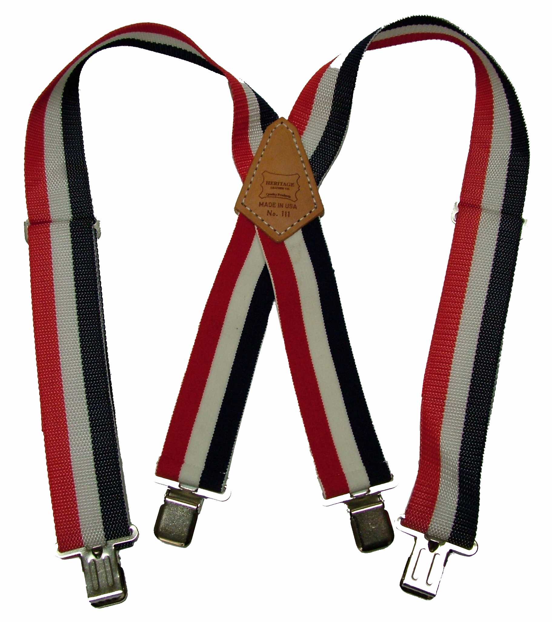 Extra Wide Heavy Duty Suspenders - Red, White & Blue