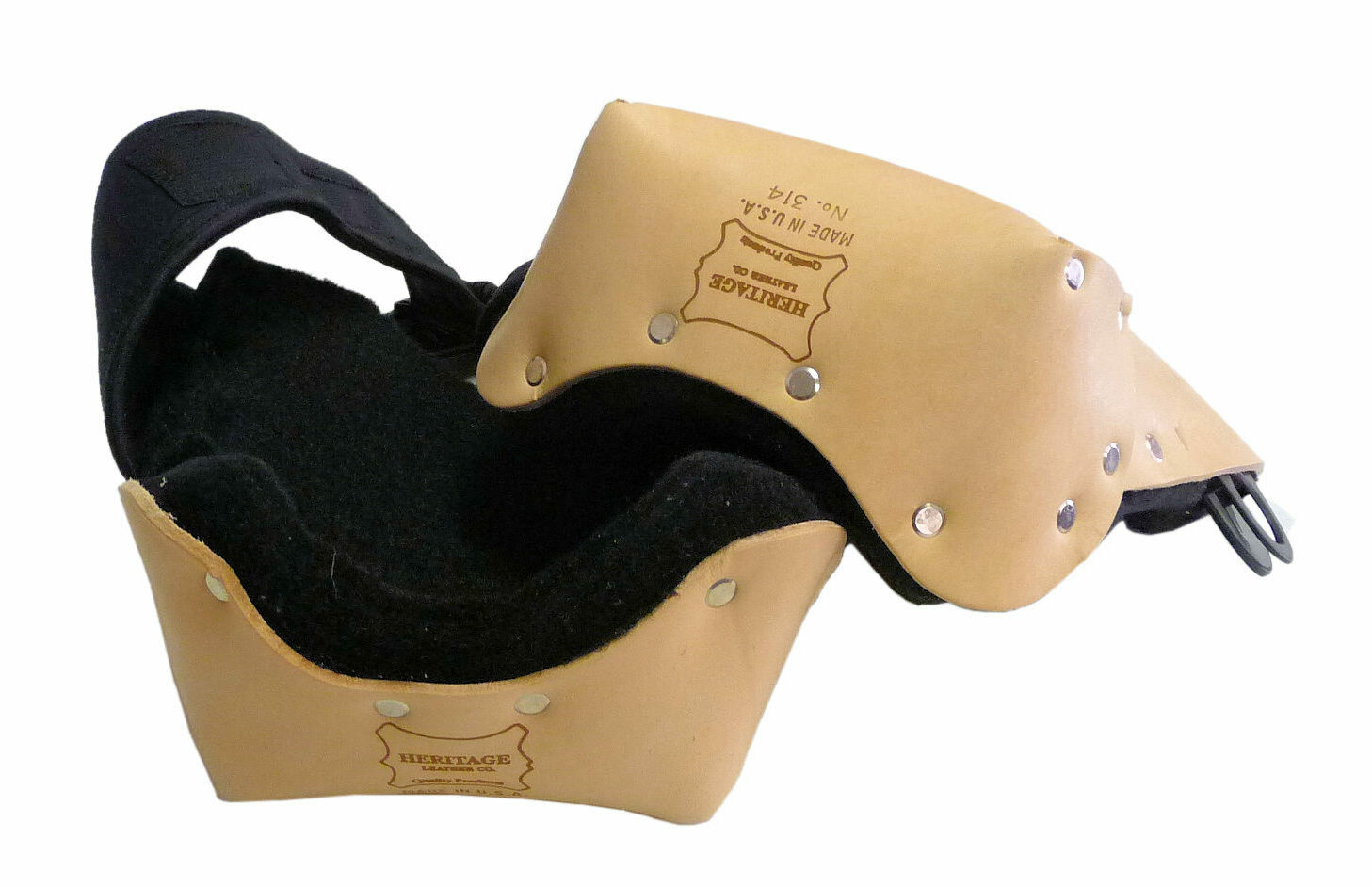 Leather Knee Pads w/Neoprene Strap