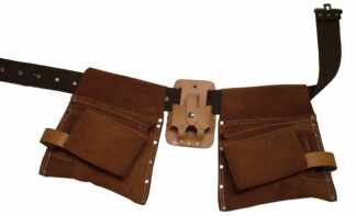 11-Pocket Professional 'Combination' Suede Leather Carpenter Apron with Polypropylene Web Belt