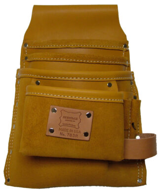 7-Pocket, 4 Tiered, Leather Nail and Tool Bag